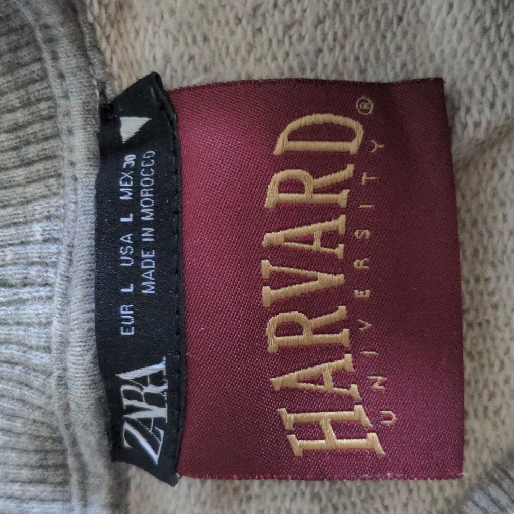 Zara Harvard University Size USA L Spell Out Sweatshirt - Picture 5 of 10
